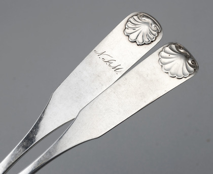 Norwegian Antique Silver Tablespoons (Set of 12) Bergen, Bors